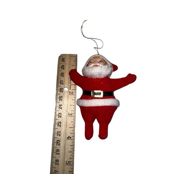 Vintage 4” Flocked Santa Claus Christmas Ornament - Picture 10 of 10